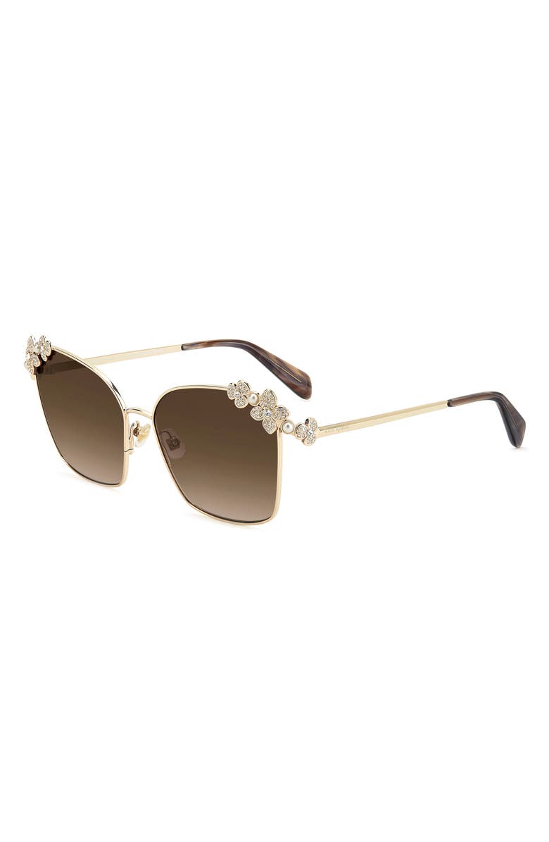 Kate Spade New York kileen 59mm embellished gradient square sunglasses, Alternate, color, Gold Striped Brown
