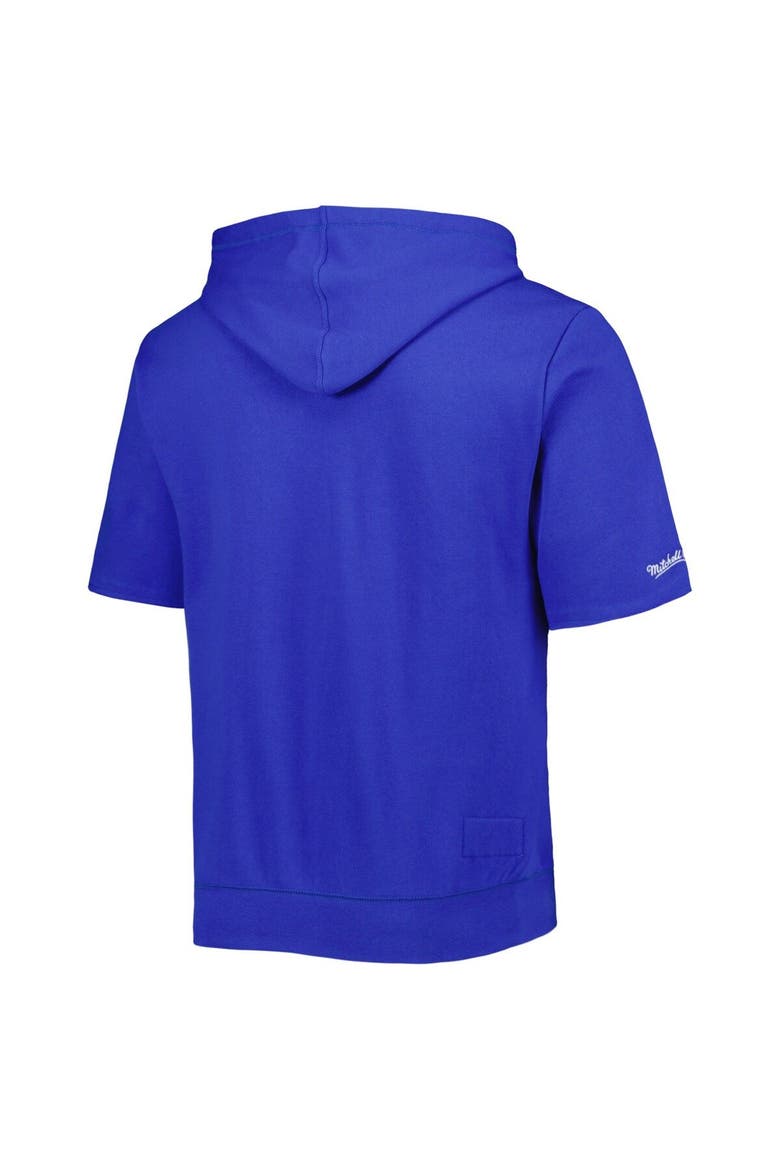 Men's Mitchell & Ness Royal Buffalo Bills Washed Short Sleeve Pullover Hoodie, Alternate, color, Royal