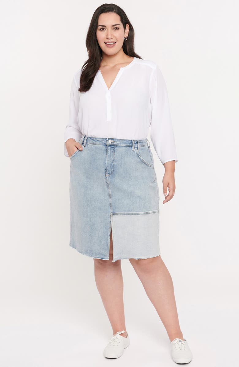NYDJ Frayed Denim Pencil Skirt, Alternate, color, Distructed Radiance Base