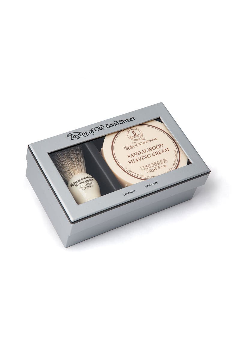 Pure Badger & Sandalwood Shaving Cream Gift Box, Alternate, color, White