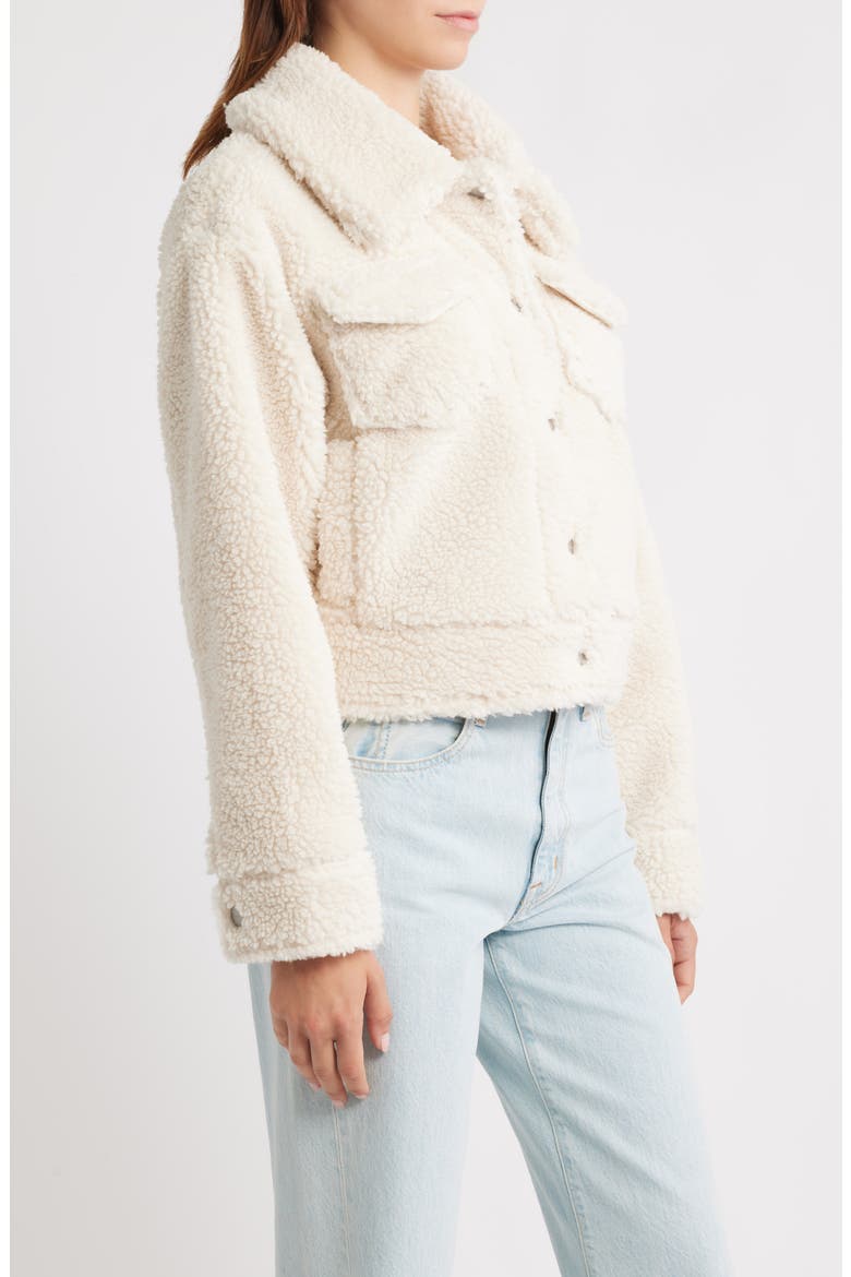 Frankie Faux Shearling Trucker Jacket, Alternate, color, NATURAL II