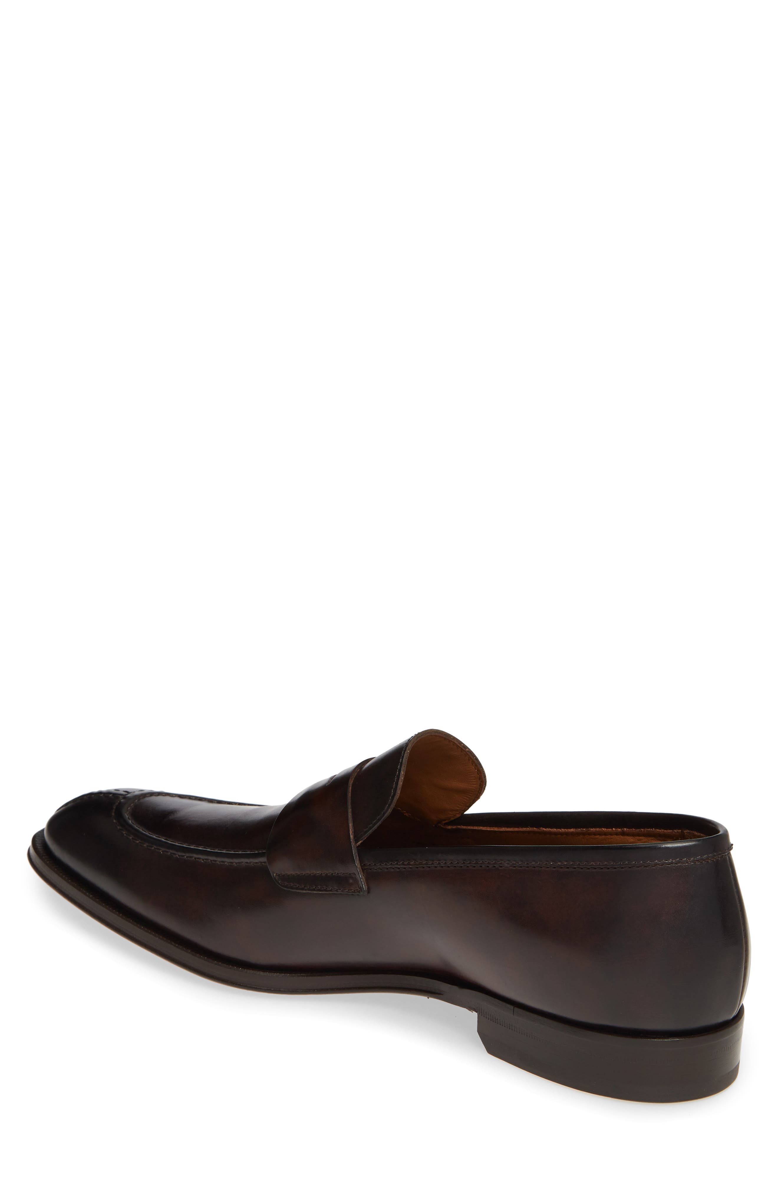 Luigi Penny Loafer, Alternate, color, DARK BROWN LEATHER