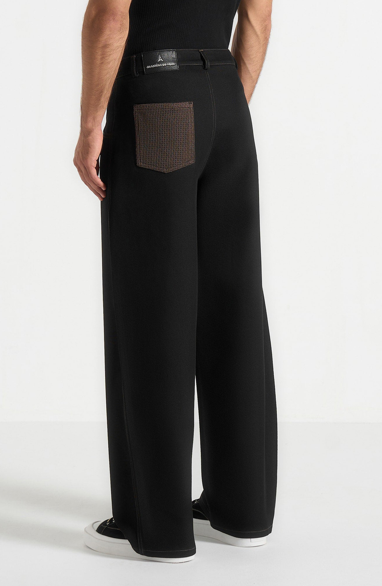 Manière De Voir Lazare Wide Leg Twill Jeans, Alternate, color, Black