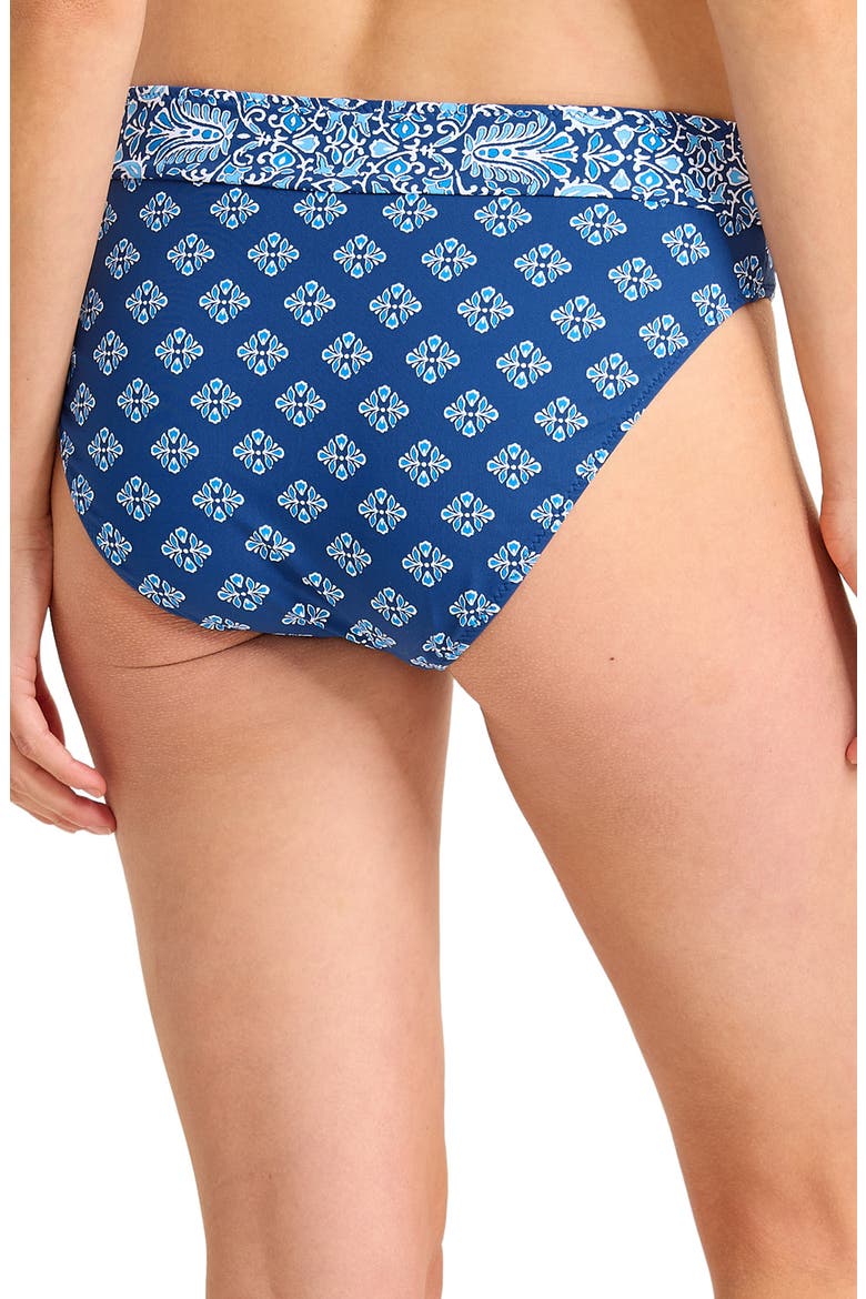 Noble Pineapple Reversible High Waist Bikini Bottoms, Alternate, color, INDIGO TIDE REV