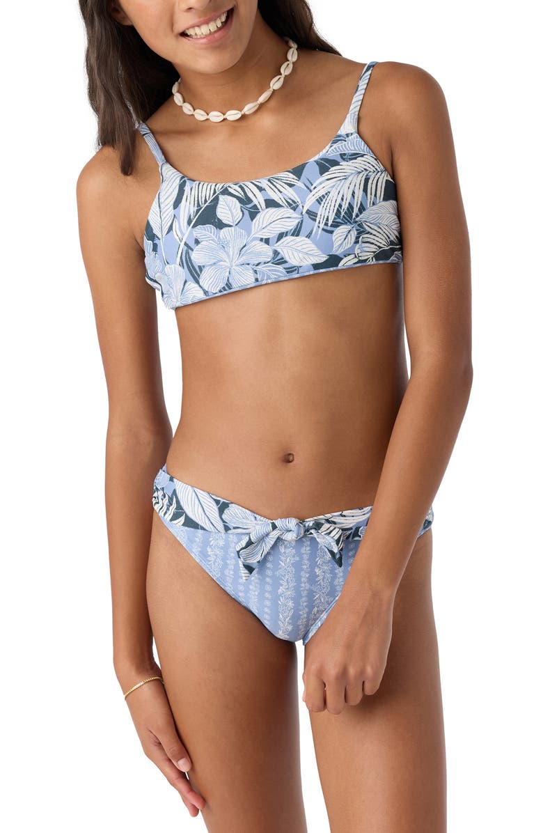 O'Neill Palmetto Floral Stripe Reversible Two-Piece Swimsuit, Alternate, color, 