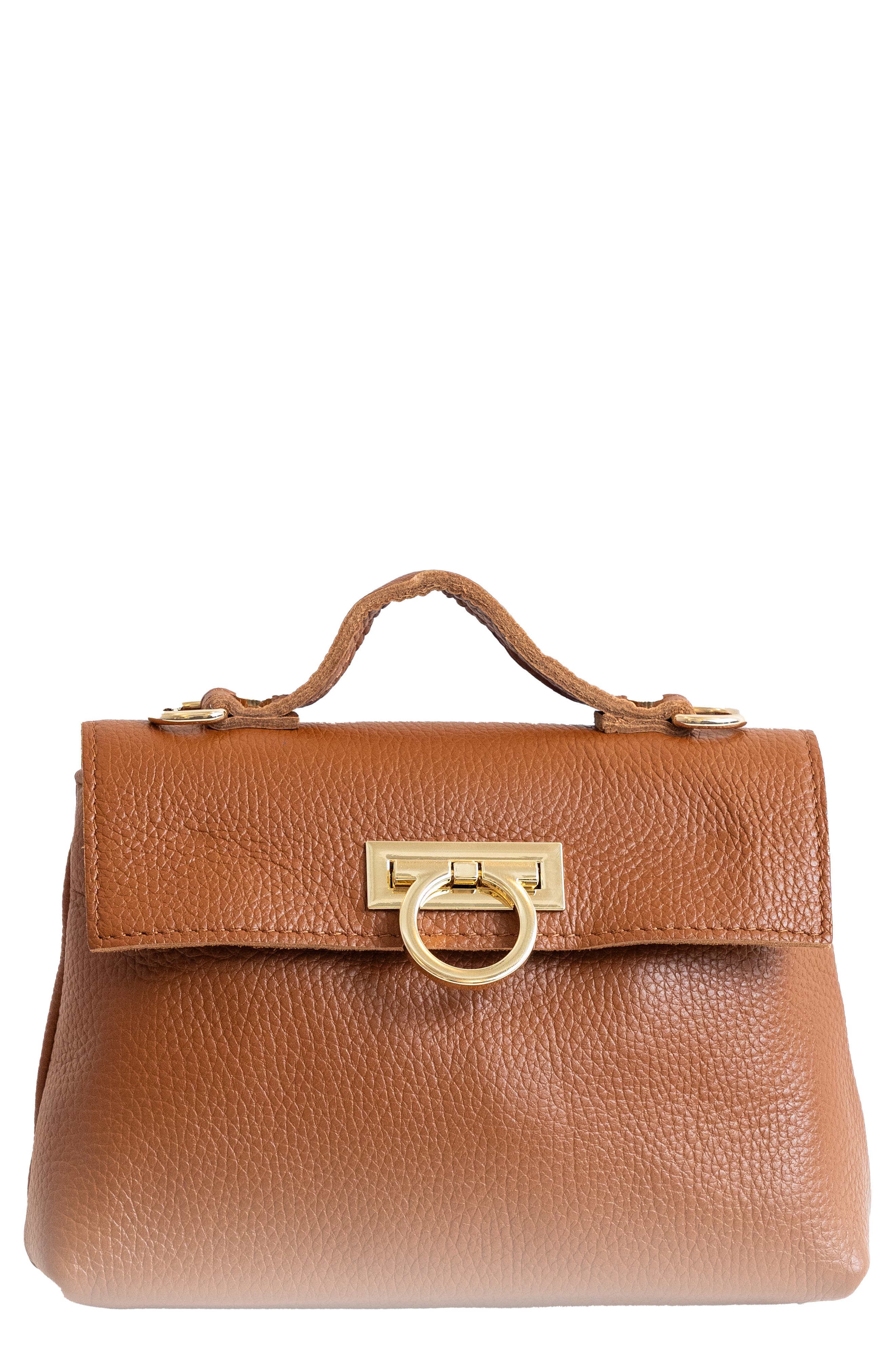 Leather Satchel, Main, color, SADDLE