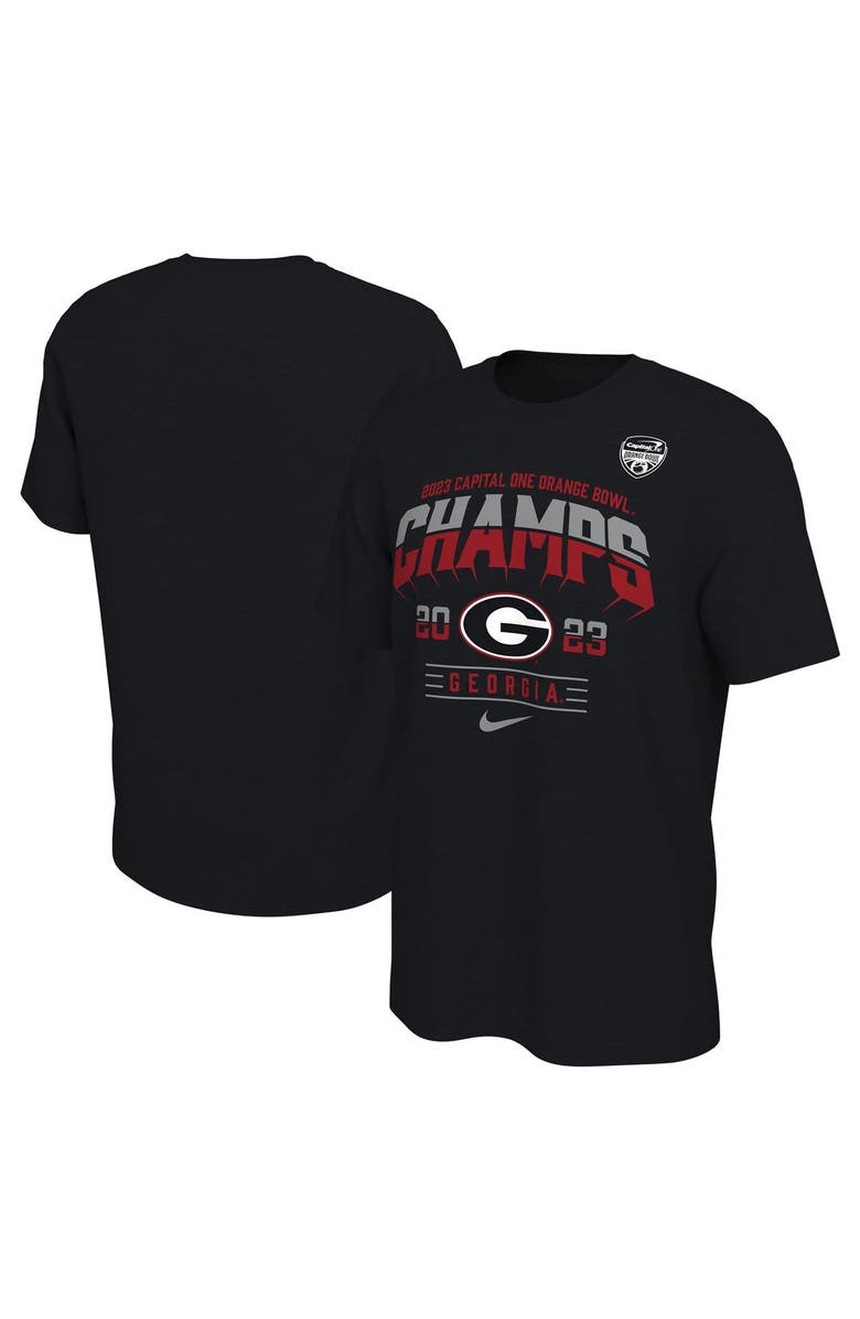 Nike Men's Nike Black Georgia Bulldogs 2023 Orange Bowl Bowl Champions Locker Room T-Shirt, Main, color,