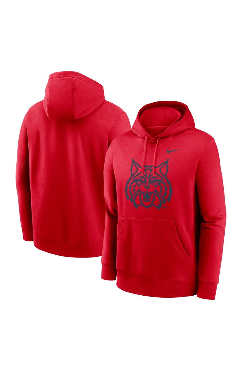 Nike Men's Nike Red Arizona Wildcats Primetime Alternate Logo Club Fleece Pullover Hoodie, Alternate, color, Red