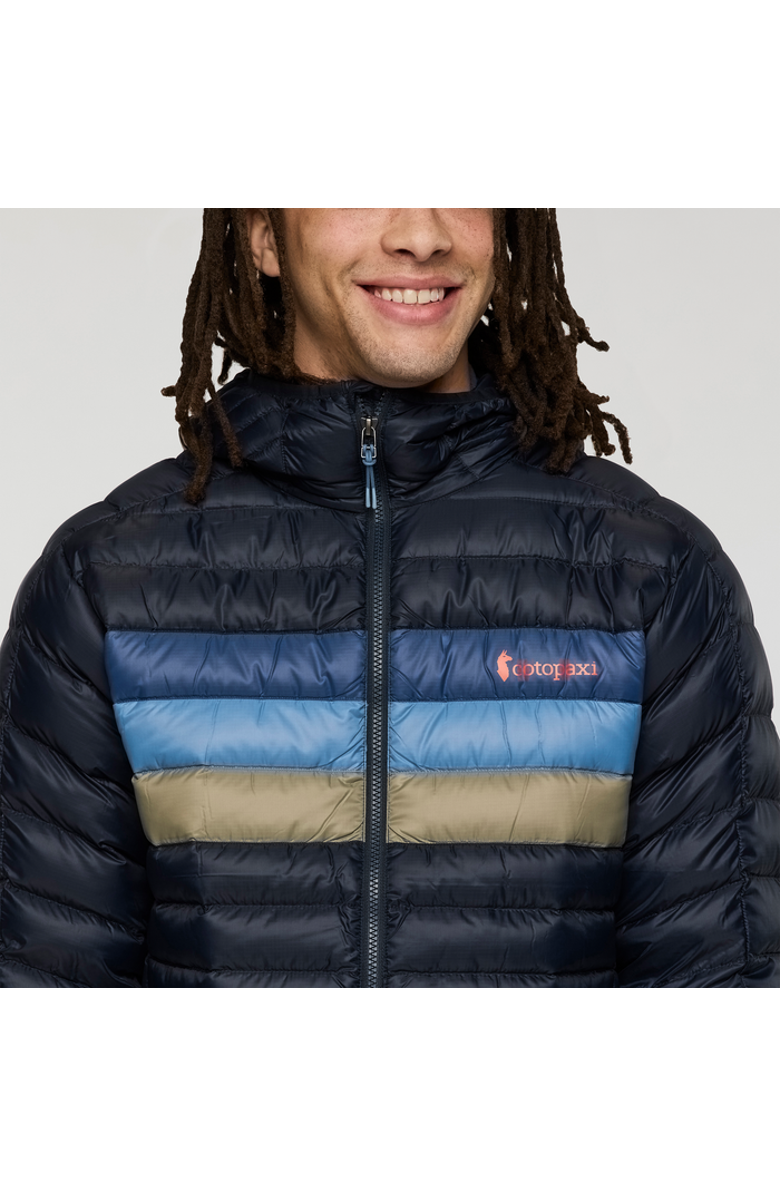 Cotopaxi Fuego Down Hooded Jacket - Men's, Alternate, color, Carbon Stripes