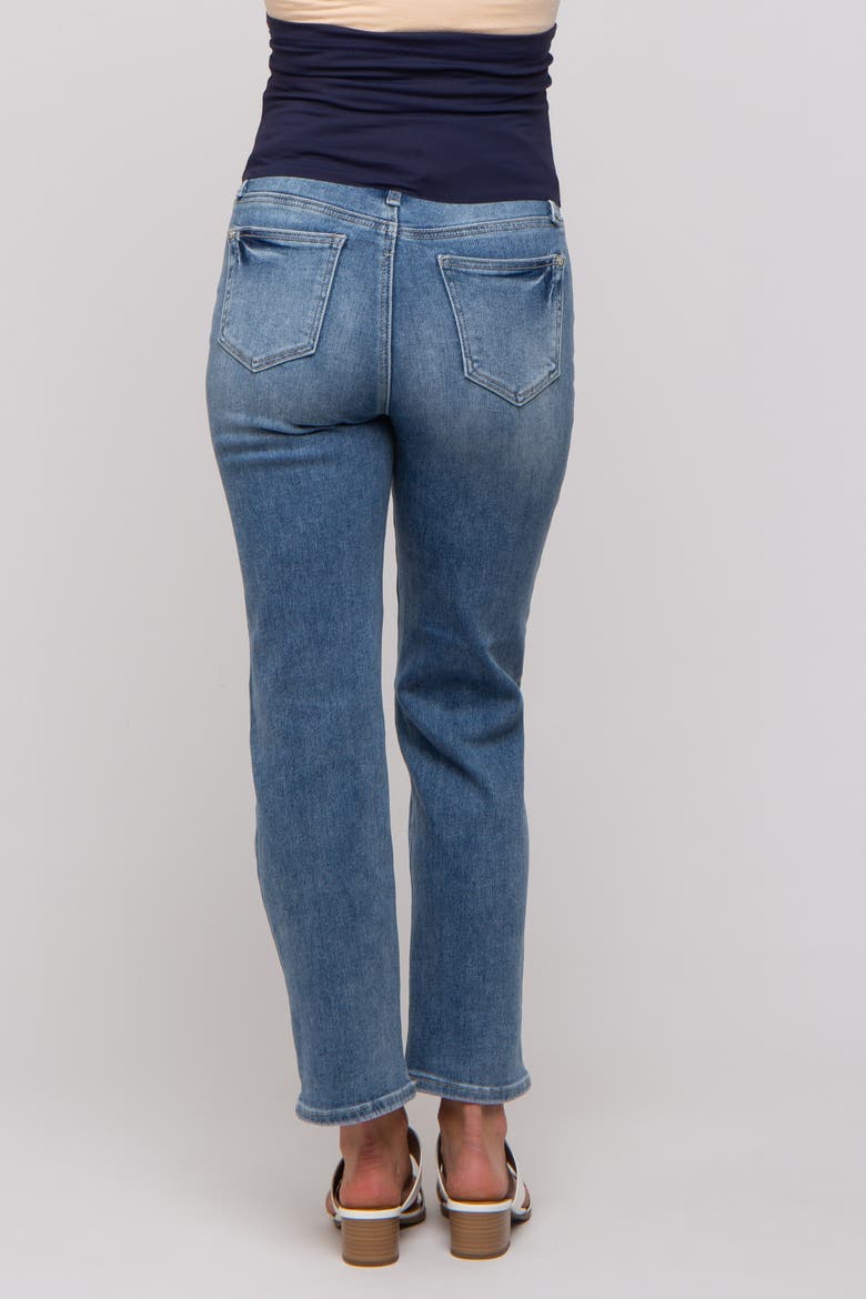 Straight Crop Maternity Jeans, Alternate, color, Blue