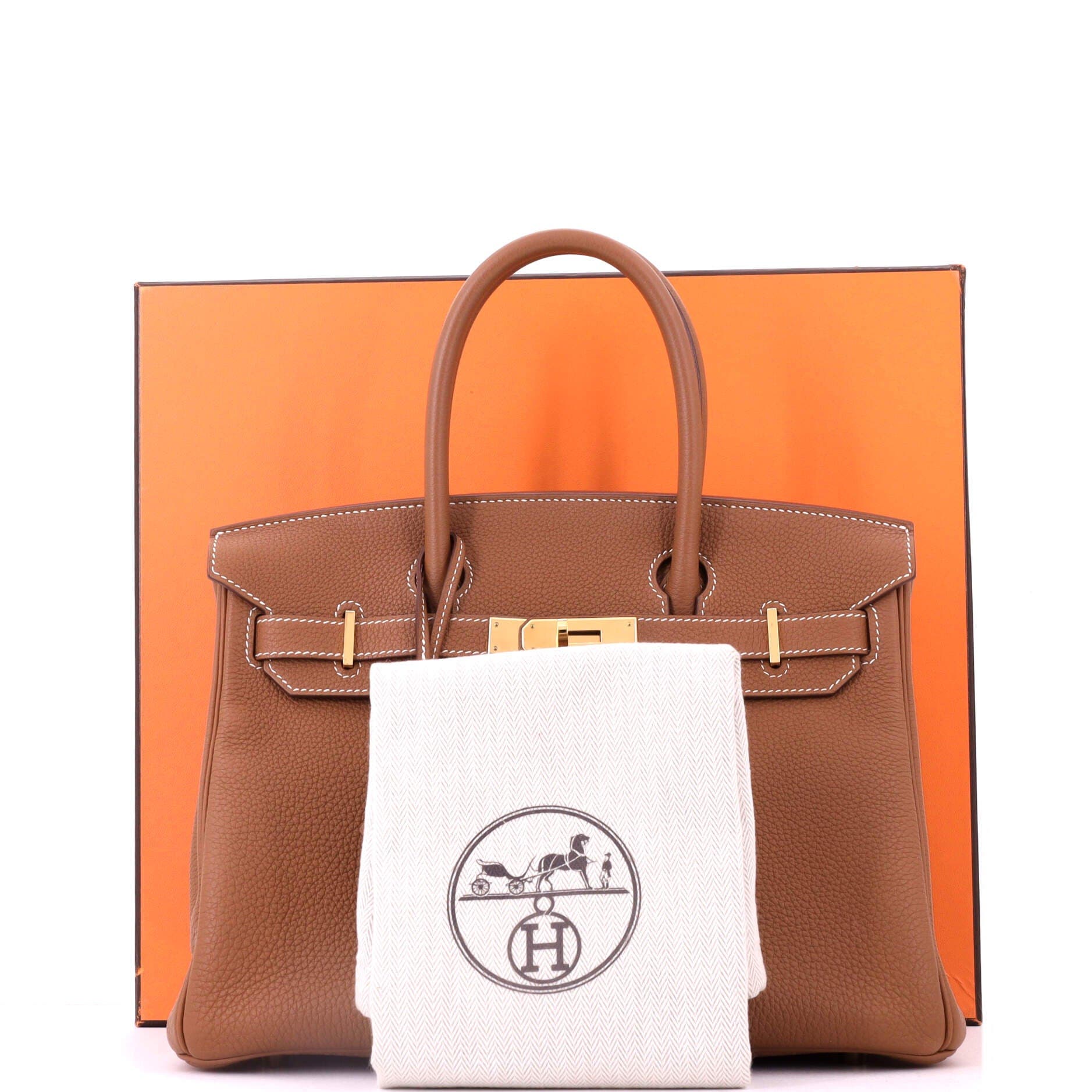 Birkin Handbag Brown Togo with Gold Hardware 30, Alternate, color, Metallic Gold