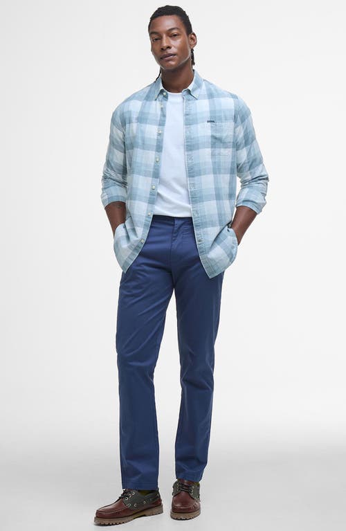 Shop Barbour Hillroad Tailored Fit Buffalo Check Button-down Shirt In Vintage Teal