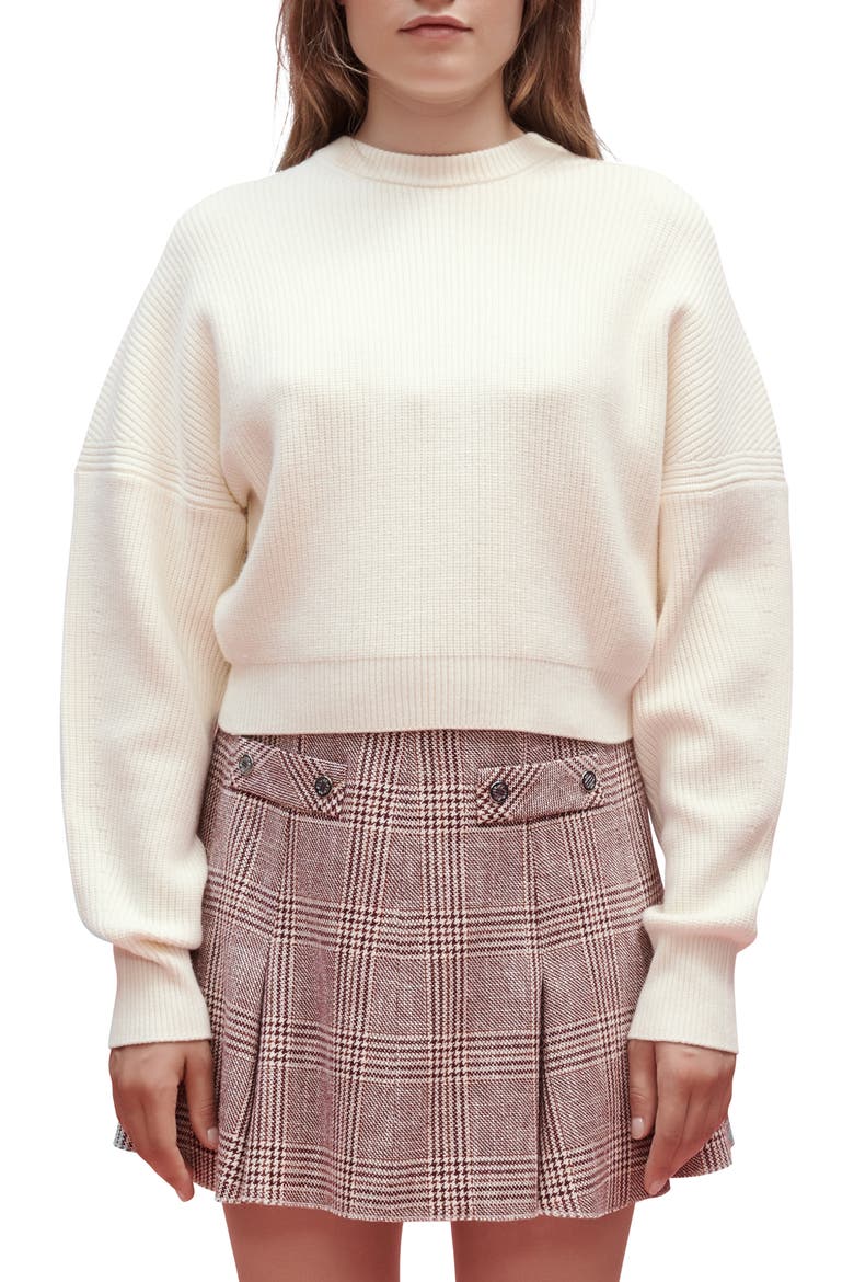 Meteorite Crop Sweater, Main, color, ECRU