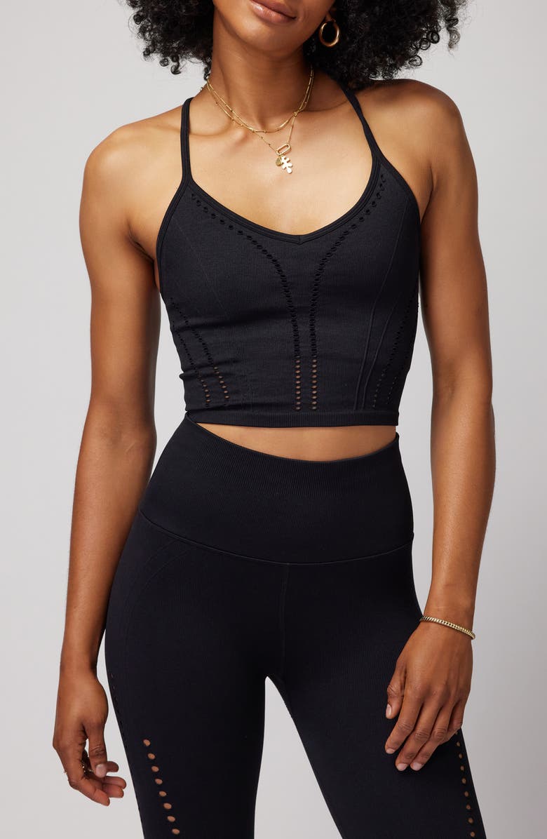 Spiritual Gangster Thea Rib Pointelle Trim Seamless Tank, Main, color,
