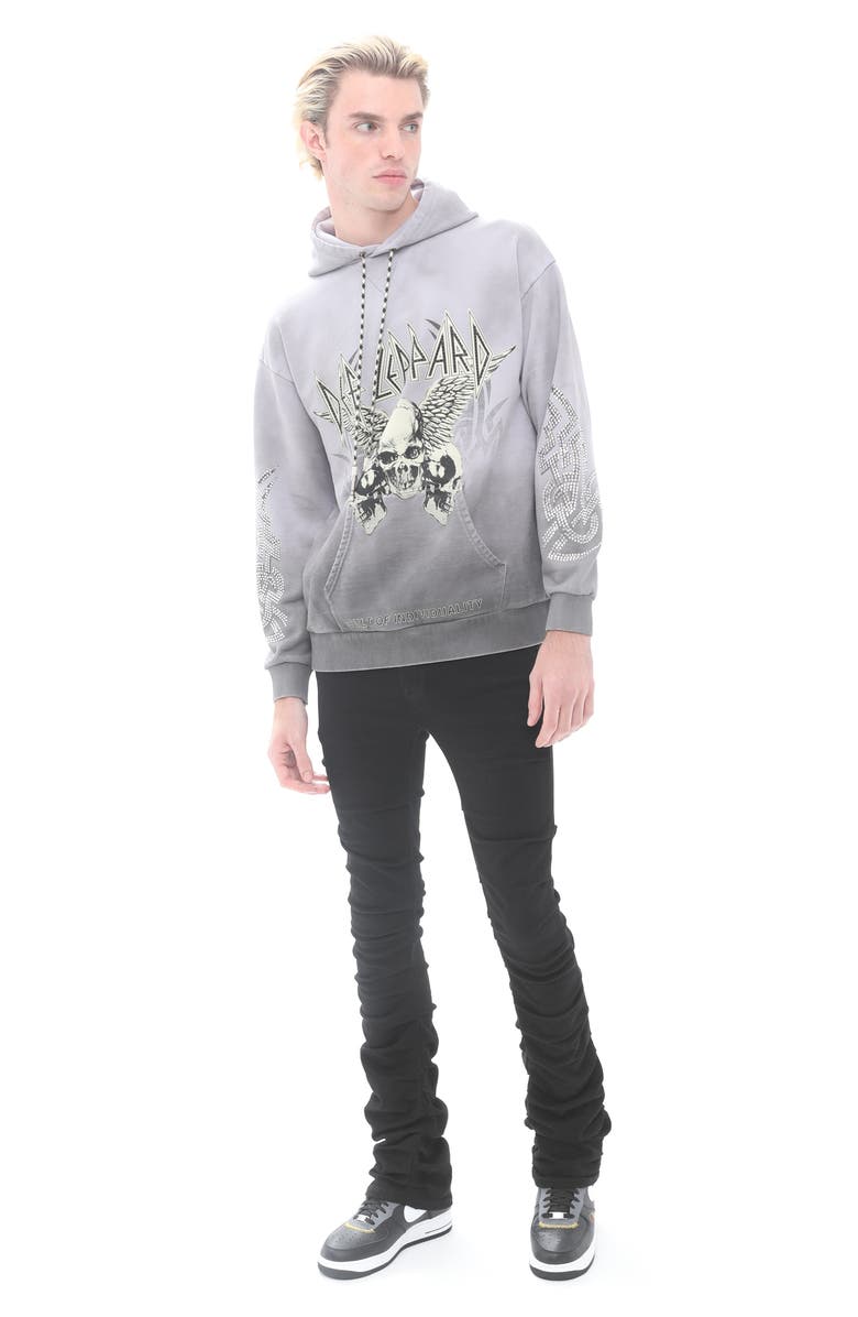Cult of Individuality Def Leppard Embellished Cotton Graphic Hoodie, Alternate, color, 