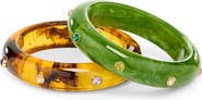 NATASHA Set of 2 Stone Bangle Bracelets