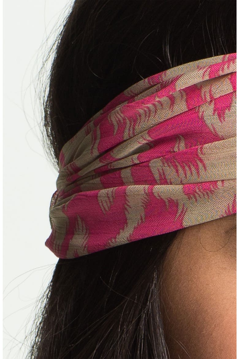 Twist Knot Headband, Alternate, color, FUCHSIA/ LIGHT TAN