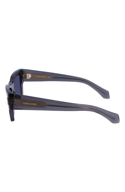 Ferragamo Rivets 53mm Rectangular Sunglasses In Gray