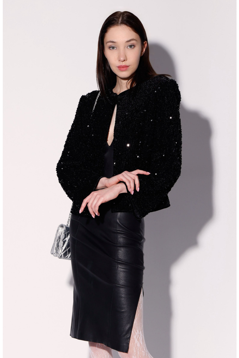 Janelle Jacket, Main, color, Black Sequin