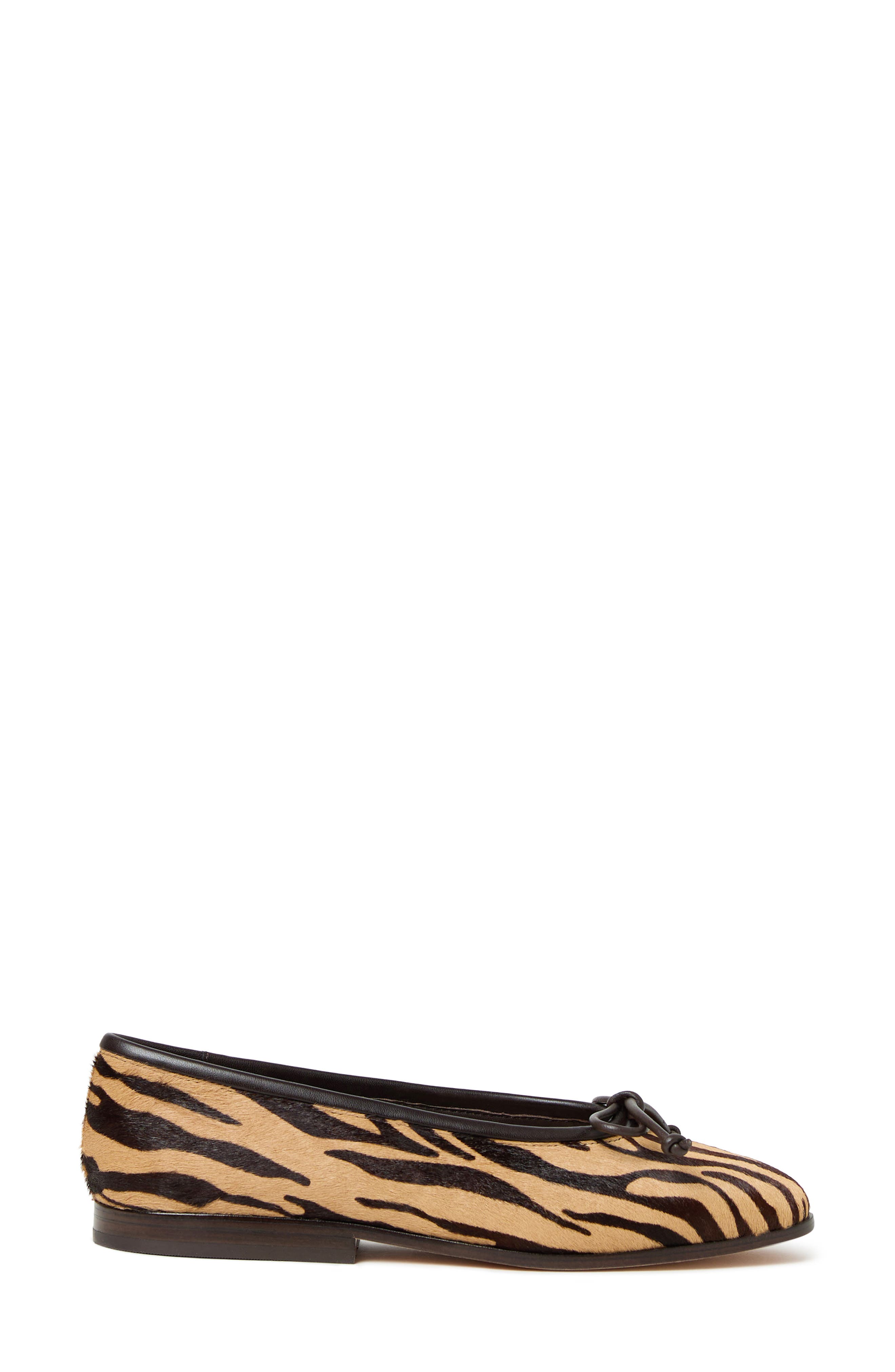 Loeffler Randall Noella Zebra Genuine Calf Hair Flat, Alternate, color, Zebra