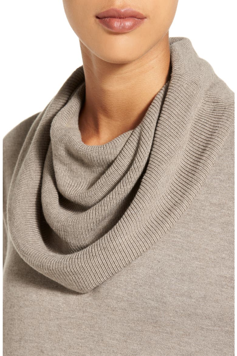 Side Slit Convertible Cowl Neck Tunic, Alternate, color, GREY HEATHER