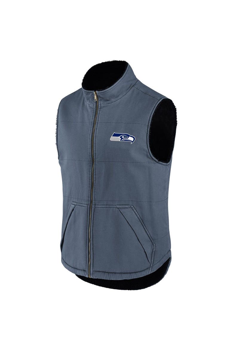 Men's NFL x Darius Rucker Collection by Fanatics College Navy Seattle Seahawks Sherpa-Lined Full-Zip Vest, Alternate, color, Navy