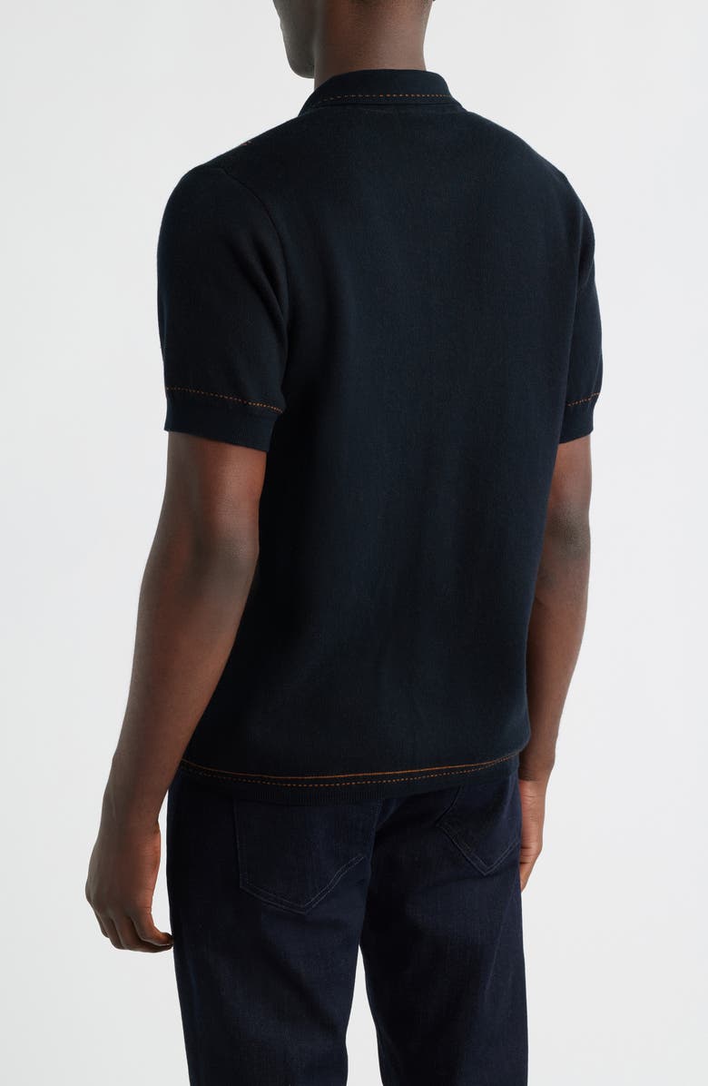 Percival Folio Short Sleeve Cotton Knit Snap-Front Shirt, Alternate, color, Dark Navy