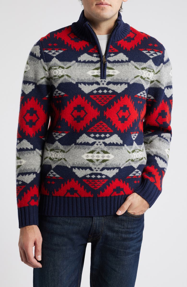 Pendleton Nehalem Lambswool Quarter Zip Sweater, Main, color, 
