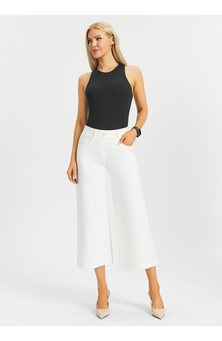 Betabrand 7 Pocket DPYP Dress Pant Yoga Pant Crop Wide, Main, color, Star White