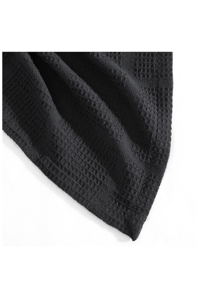 Essentials Waffle Throw Blanket, Alternate, color, BLACK