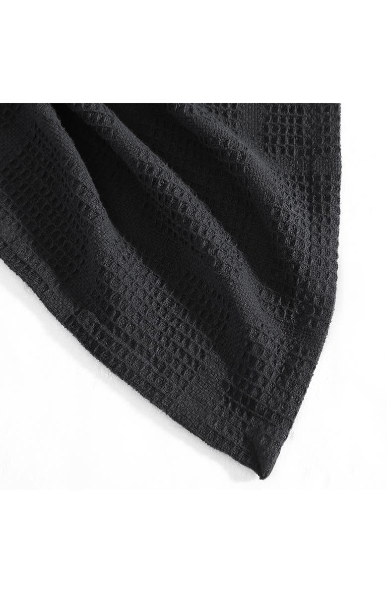 Kenneth Cole Essentials Waffle Throw Blanket, Alternate, color, Black
