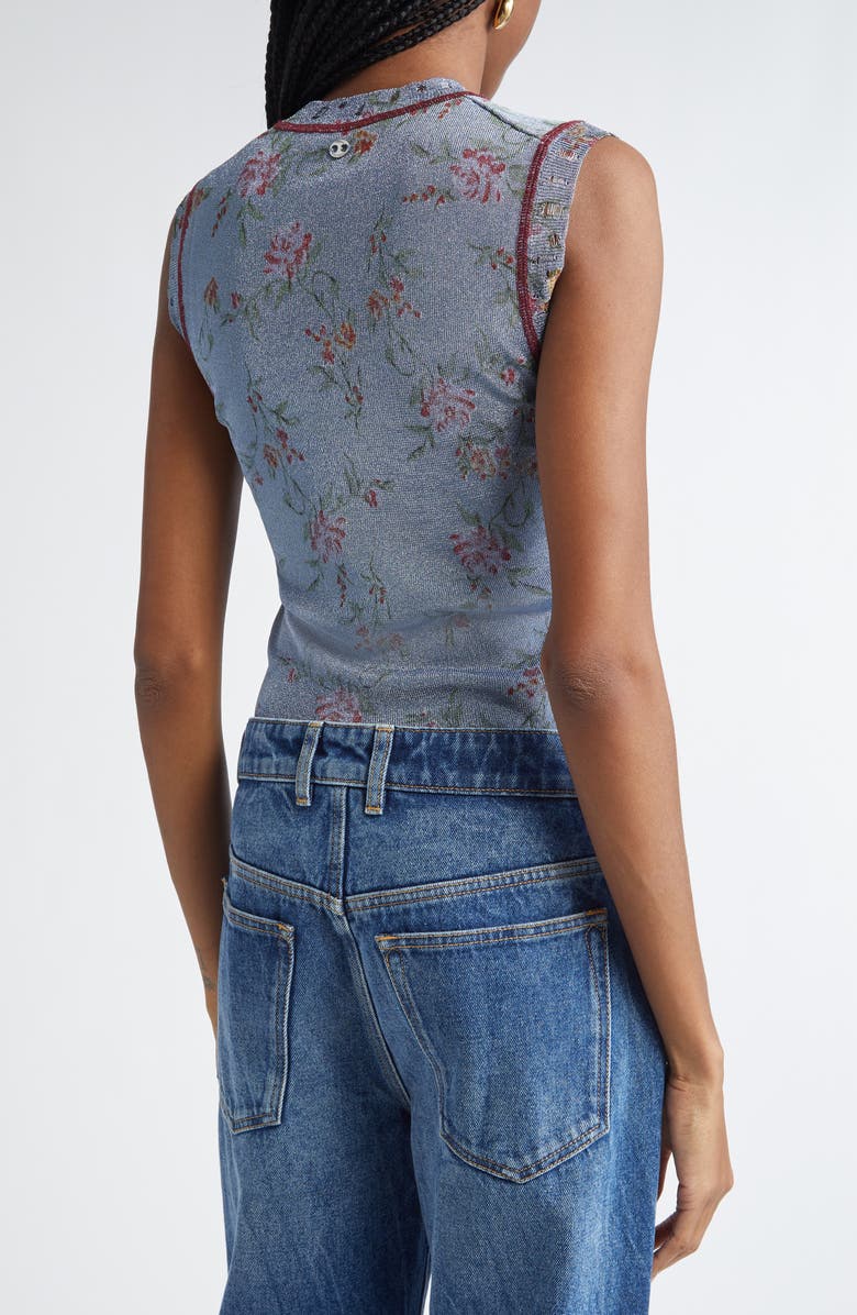 Rabanne Metallic Floral Shell, Alternate, color, 