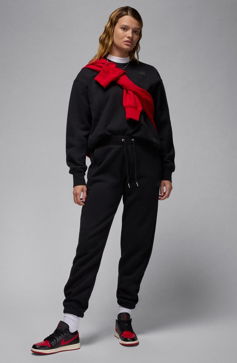 Jordan Flight Fleece Crewneck Sweatshirt, Alternate, color, Black