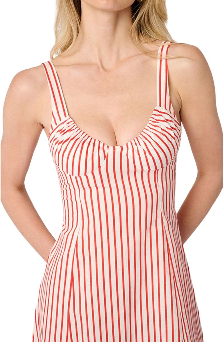 WeWoreWhat Ruched Cup Midi Dress, Alternate, color, Vibrnt Red Mlti