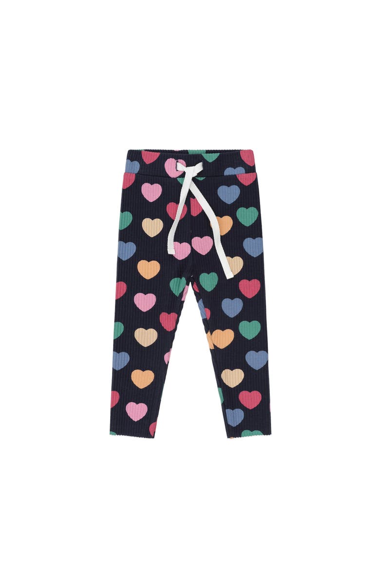 Huxbaby Multi Hearts Rib Legging, Main, color, Navy Multi