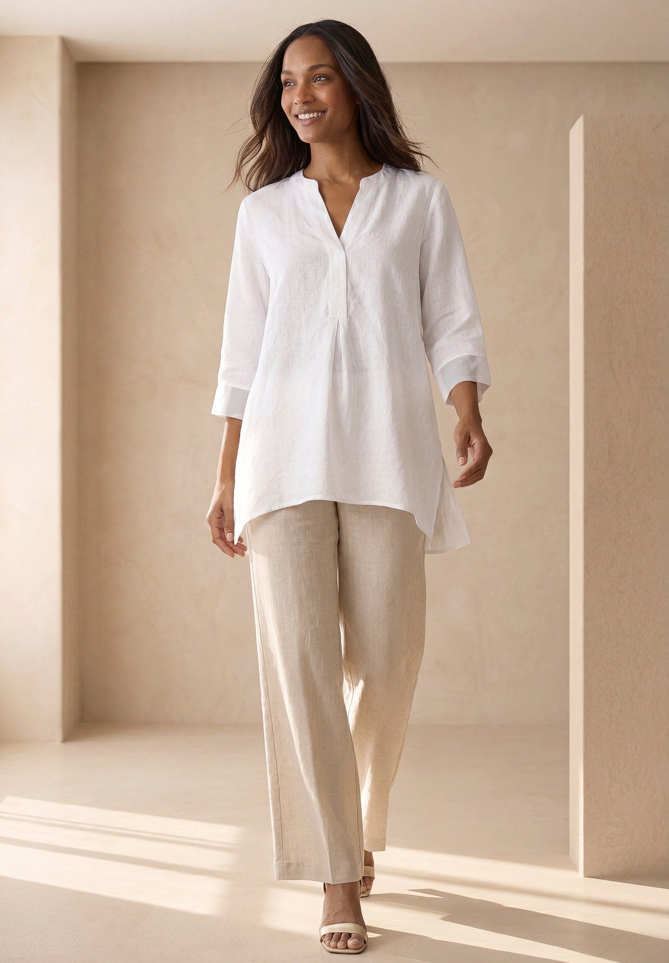 Jessica London Hi Low Linen Tunic (plus) (Women) | Nordstrom