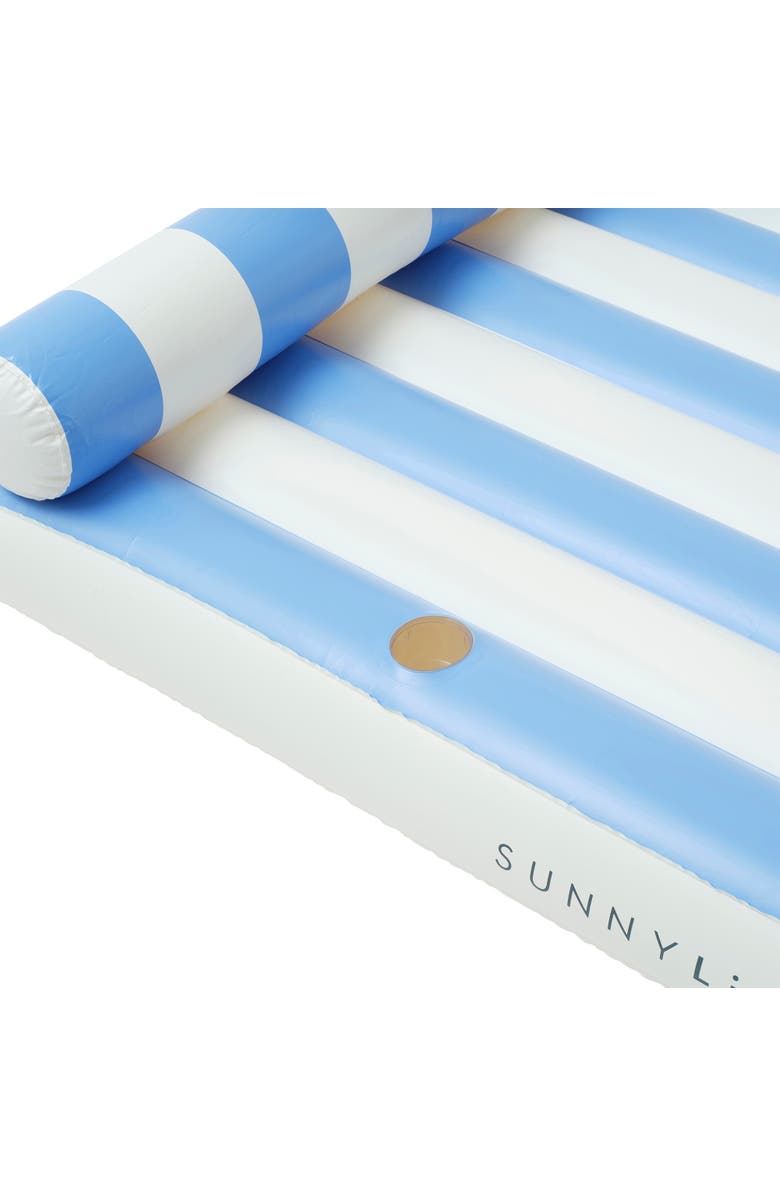 Sunnylife Luxe Lilo Blue Stripe 70" Inflatable Pool Float, Headrest, Alternate, color, 