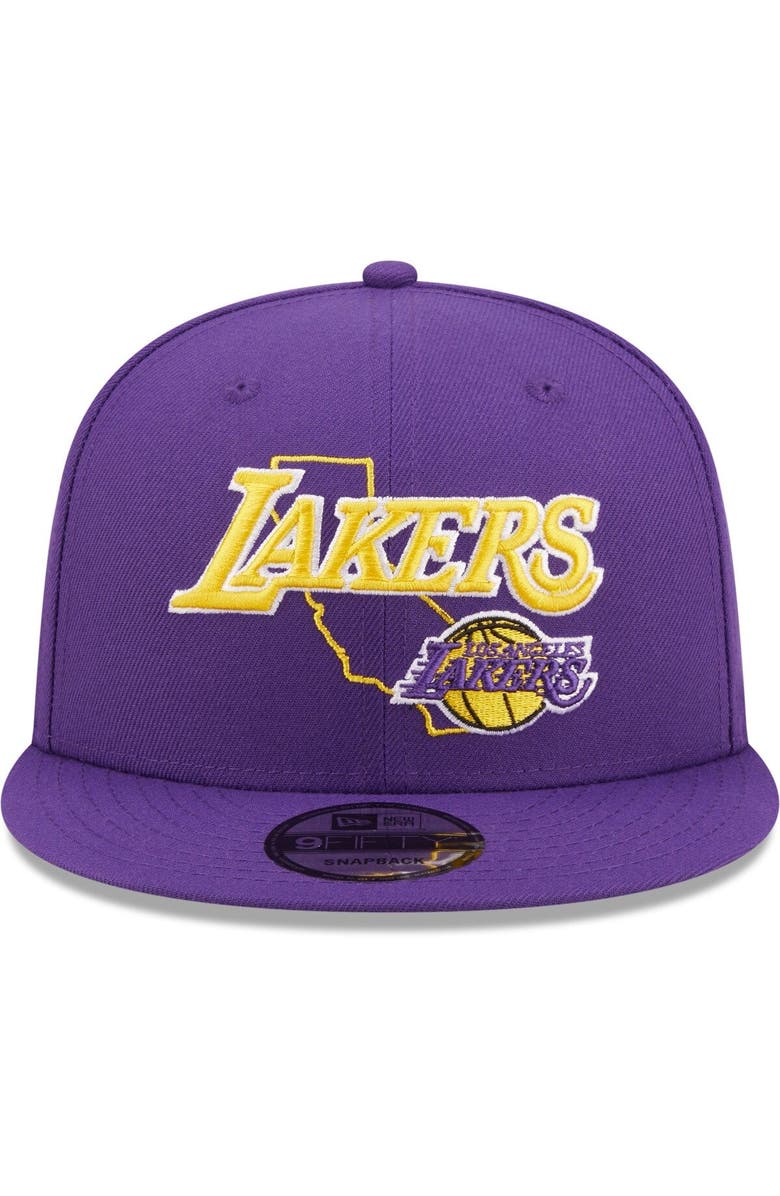 New Era Men's New Era Purple Los Angeles Lakers Team State 9FIFTY Snapback Hat, Alternate, color, 
