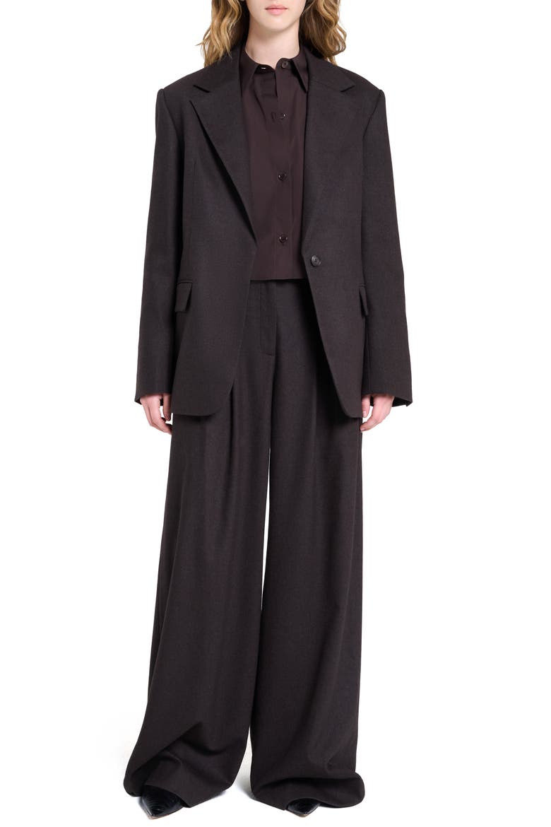 Jillian Stretch Wool & Cashmere Blazer, Alternate, color, CHOCOLATE