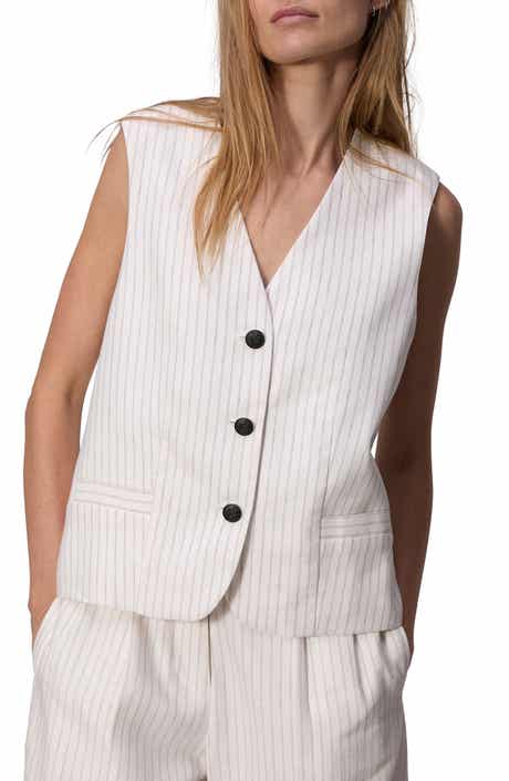 rag & bone Erin Stripe Cotton & Linen Vest