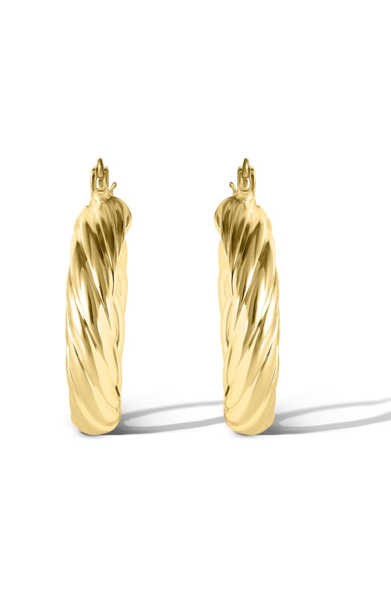 Jessica Simpson Women's Thick Twisted Hoop Earrings, Gold-Tone Small Hoop Earrings, Alternate, color, 