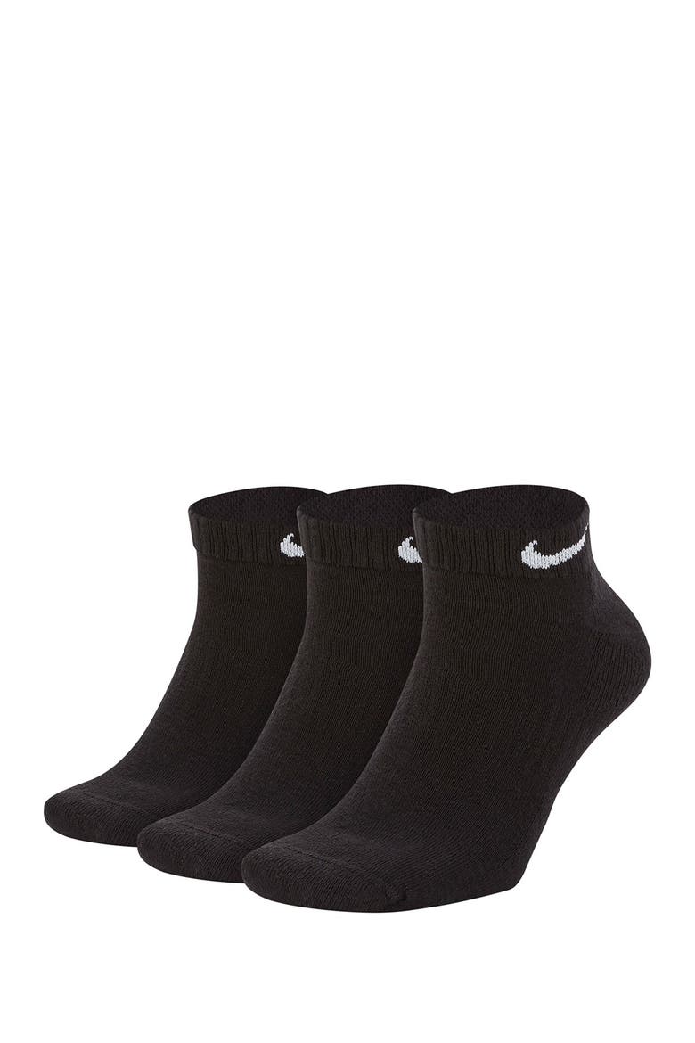 Everyday Cushion Low Ankle Socks - Pack of 3, Main, color, 010 BLACK/WHITE