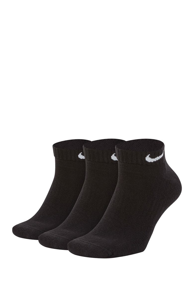 Nike Everyday Cushion Low Ankle Socks - Pack of 3, Main, color, 010 Black/White