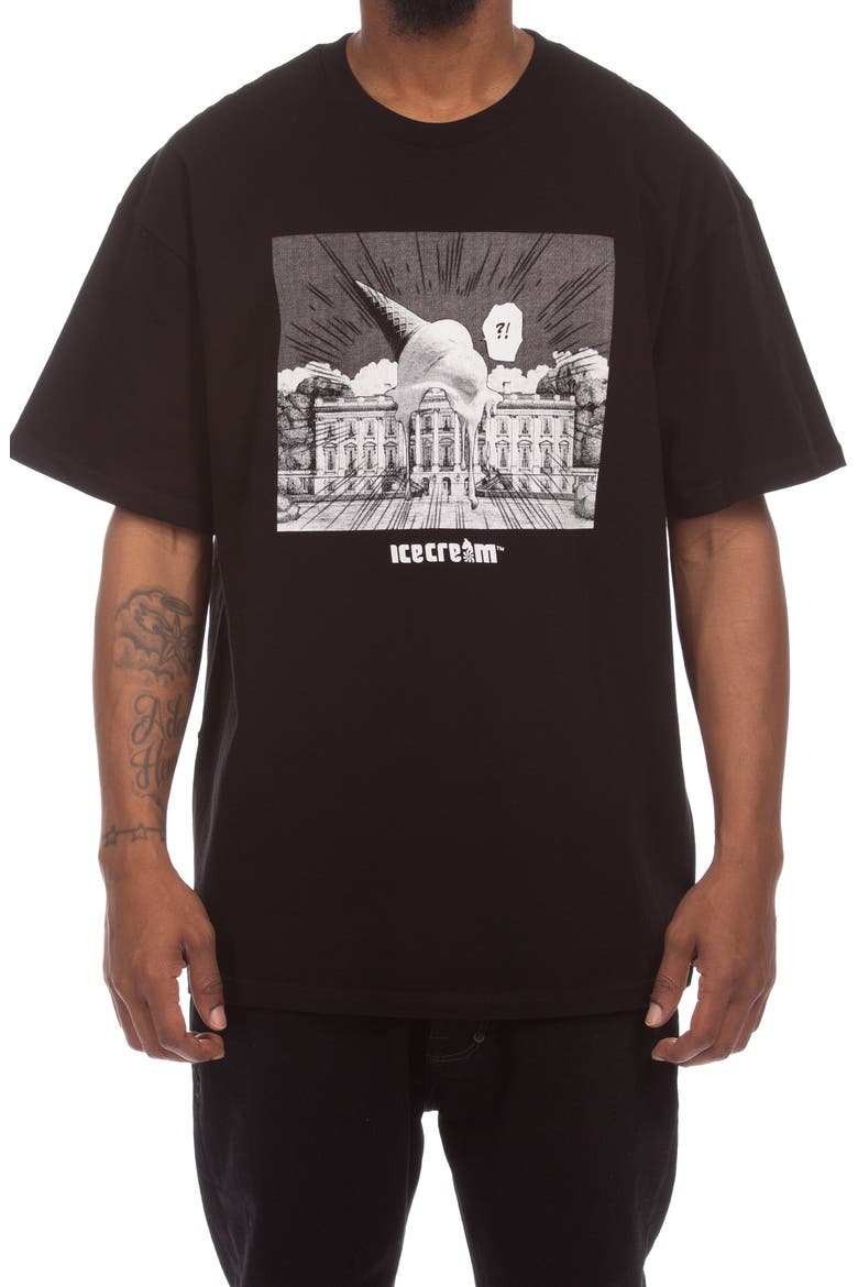 Drop Cotton Graphic T-Shirt, Main, color, BLACK