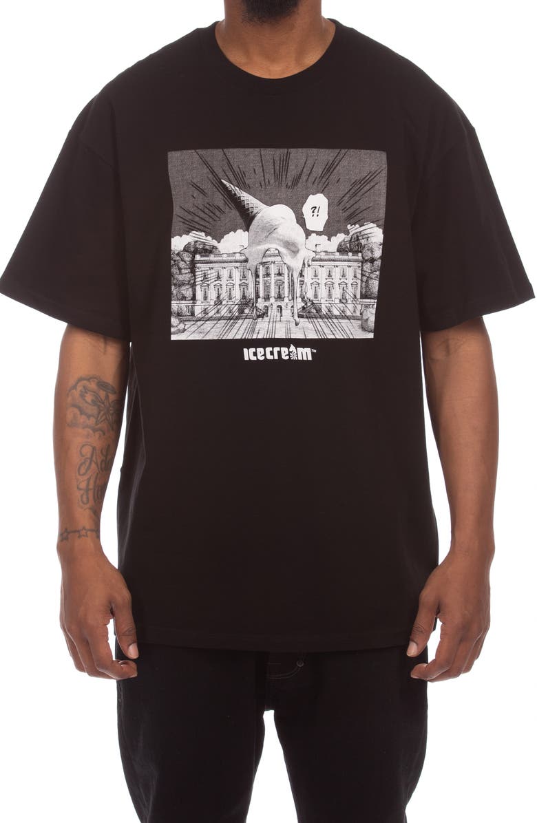 ICECREAM Drop Cotton Graphic T-Shirt, Main, color, Black