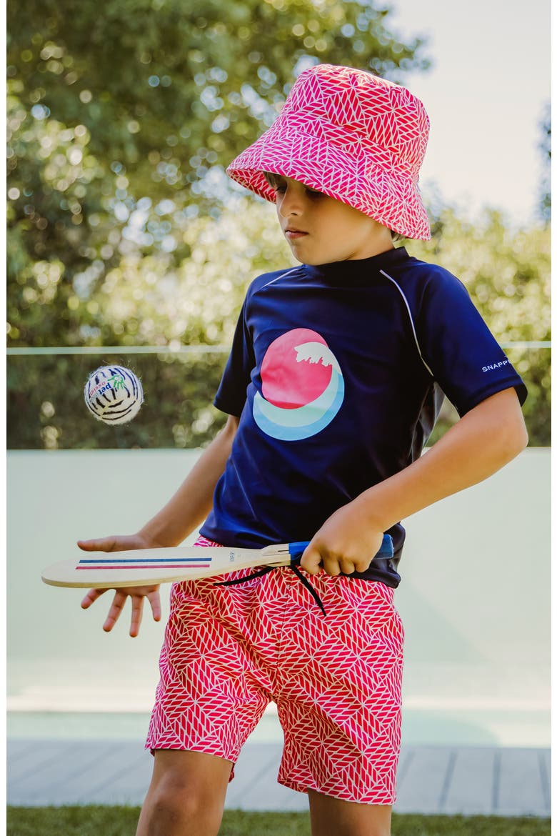 Kids' Nautical Knots Volley Board Shorts, Alternate, color, RED