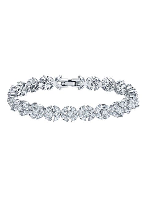 Elegant Round and Marquise Cut Tennis Bracelet