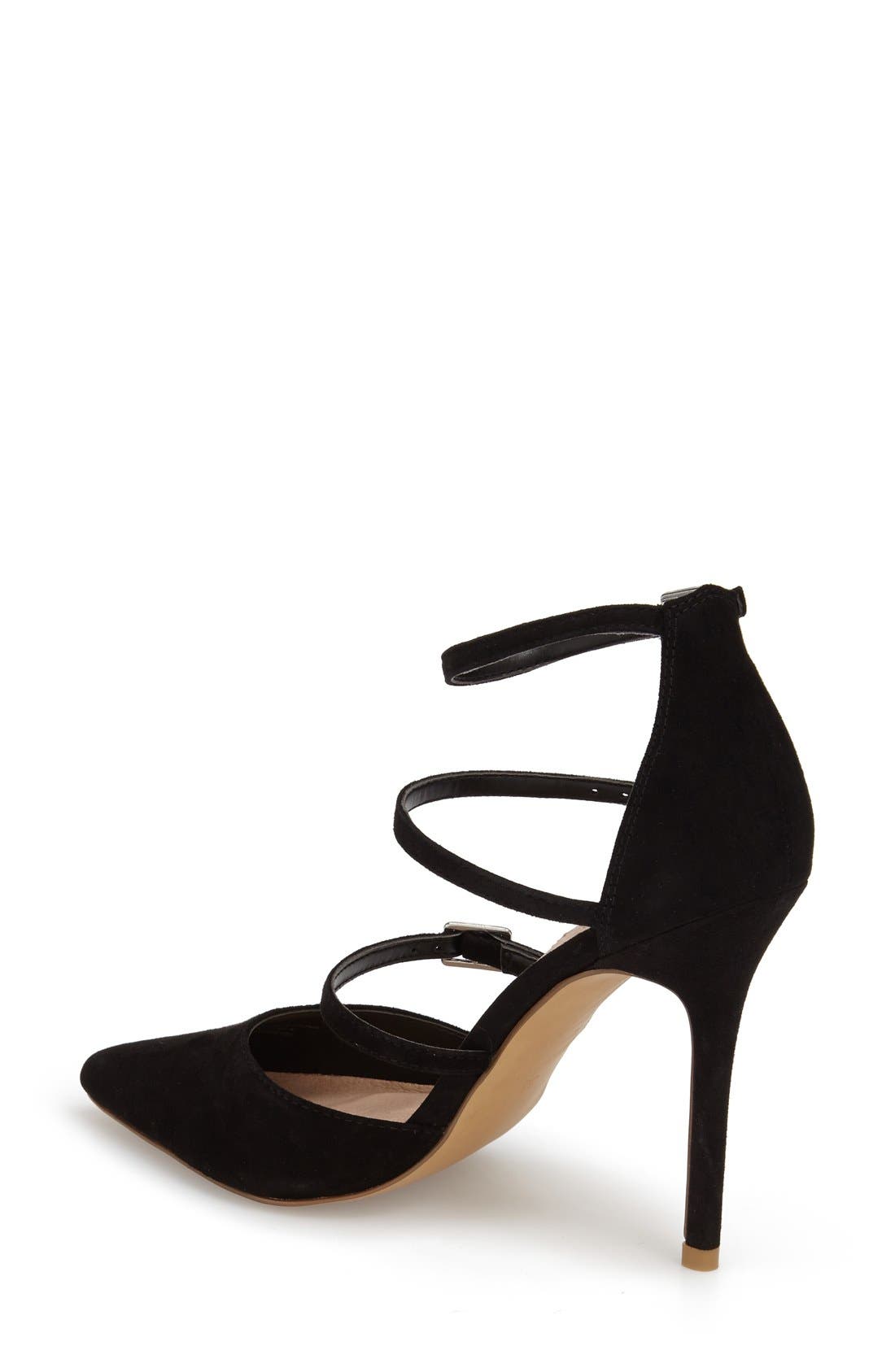 'Giselle' Buckle Sandal, Alternate, color, BLACK