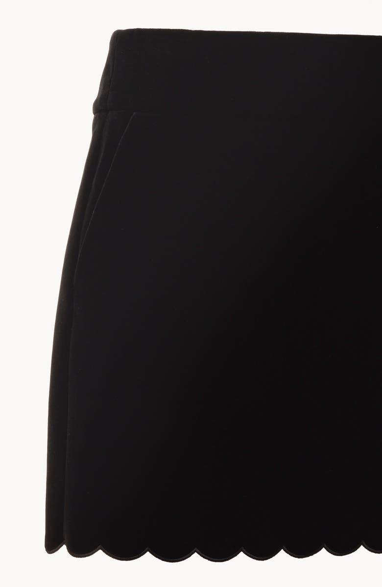Chloé Scalloped Velveteen Miniskirt, Alternate, color,