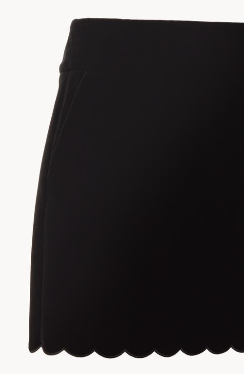 Chloé Velvet Scallop-rimmed Mini Skirt In Black